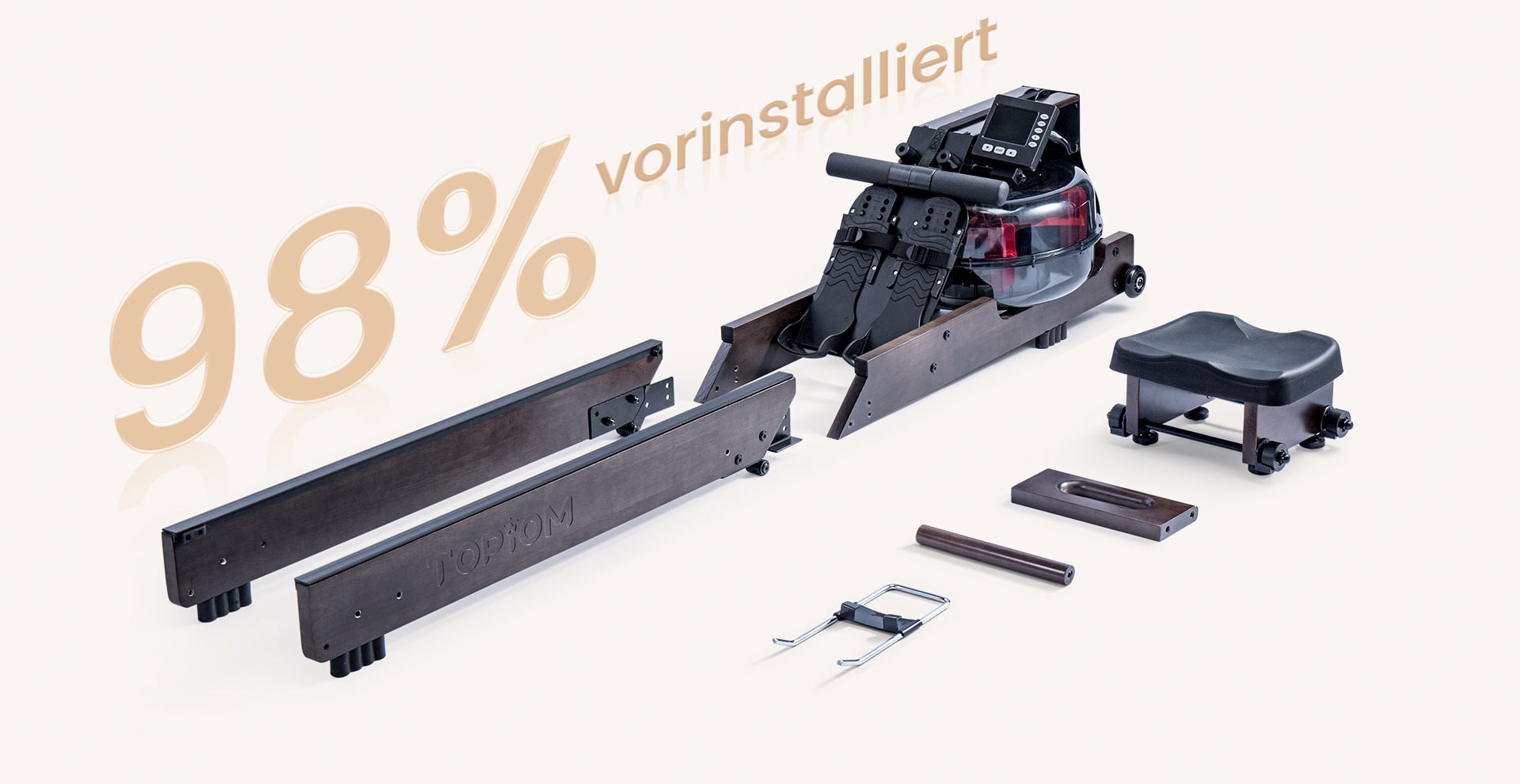 Topiom faltbares Wasser-Rudergerät 98 % vorinstalliert