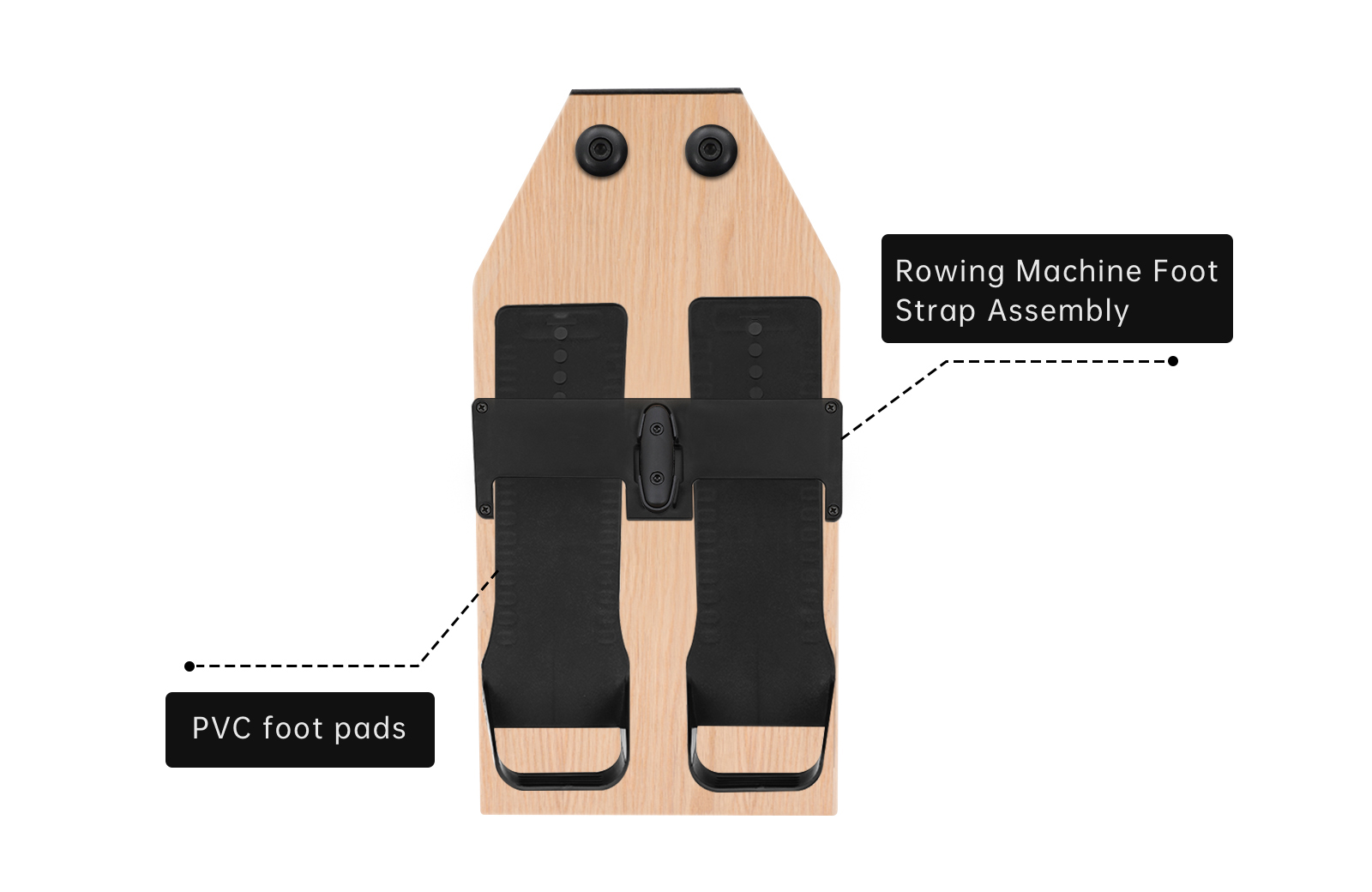 Foot Strap Assembly and PVC Footpads of Topiom Rowing Machine • Topiom