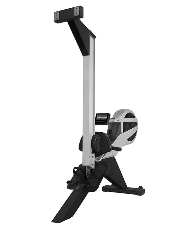 Bodycraft vr500 dual resistance rowing machine tilted into an upright position
