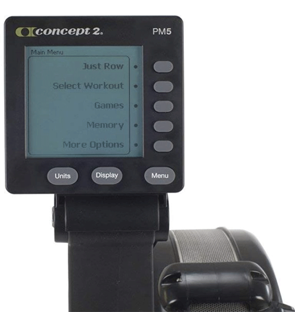 monitor of Concept 2 Model E rowing machine