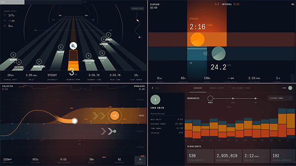 interfaces in the monitor of ergatta rowing machine