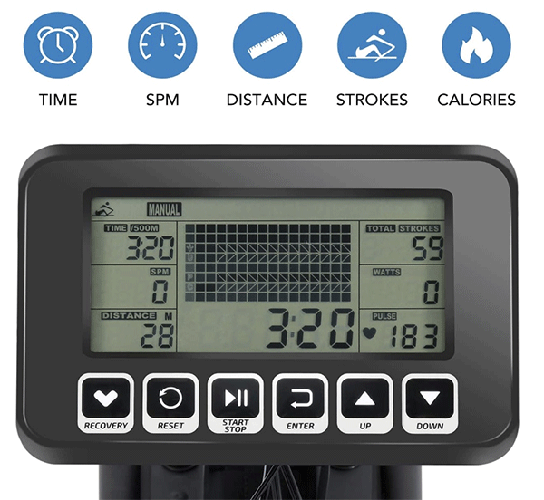 monitor of Maxkare water rowing machine