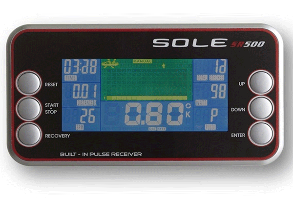 Console of SOLE SR500 rowing machine