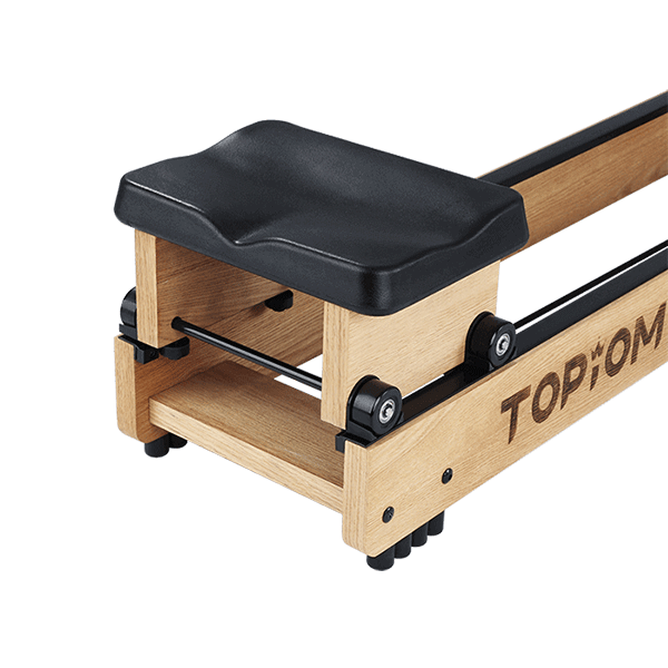 seat of Topiom rowing machine with a cut-out in the back of the seat 