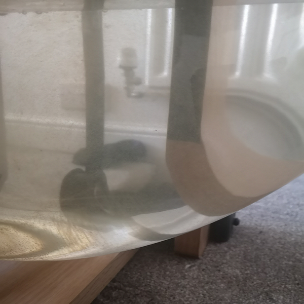 water discoloration in a water tank of a rowing machine