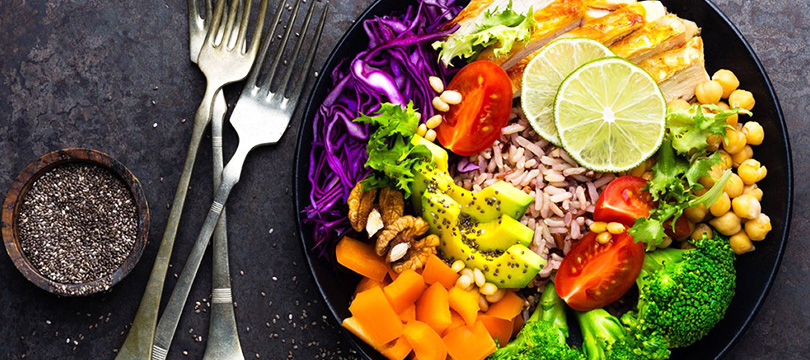 fruits,vegetables and forks