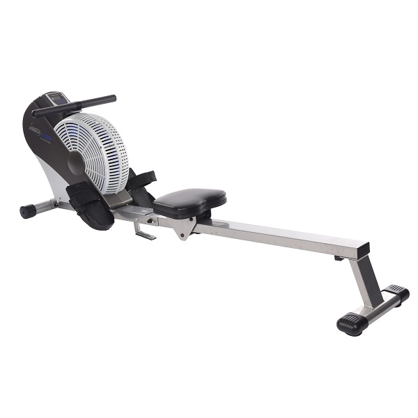 rowing machine with inclined seat rail