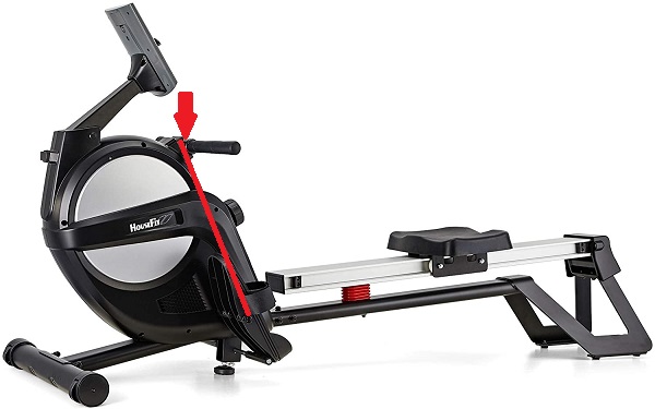  HouseFit SKYLINE R50 Rowing machine with handlebar and footplates almost in line with each other